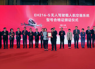 EHang Type Certificate for EH216-S UAV system