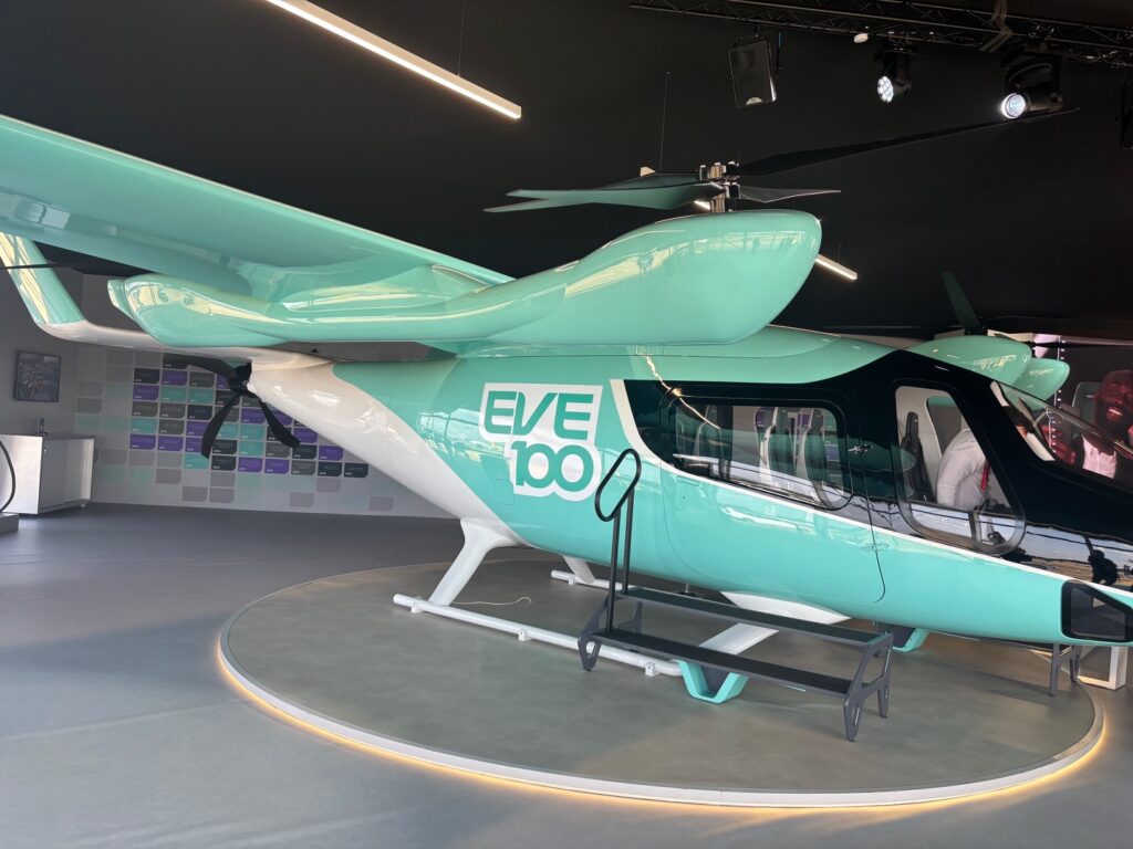 Eve Air Mobility Showcases Eve 100 eVTOL Mock-Up at Farnborough International Airshow 2026