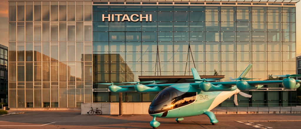 Hitachi Energy & Eve Air Mobility Partner for UAM Grid Infrastructure